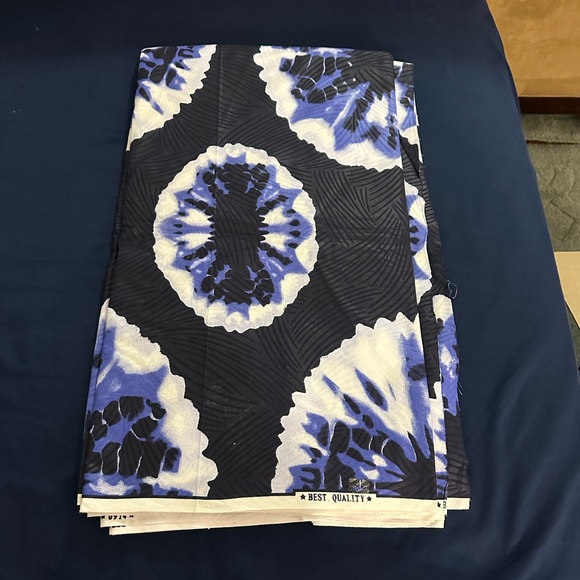 SOSO KAMPALA African Block Prints Guaranteed Veritable Super Wax Fabric 6 Yards - Picture 2 of 8